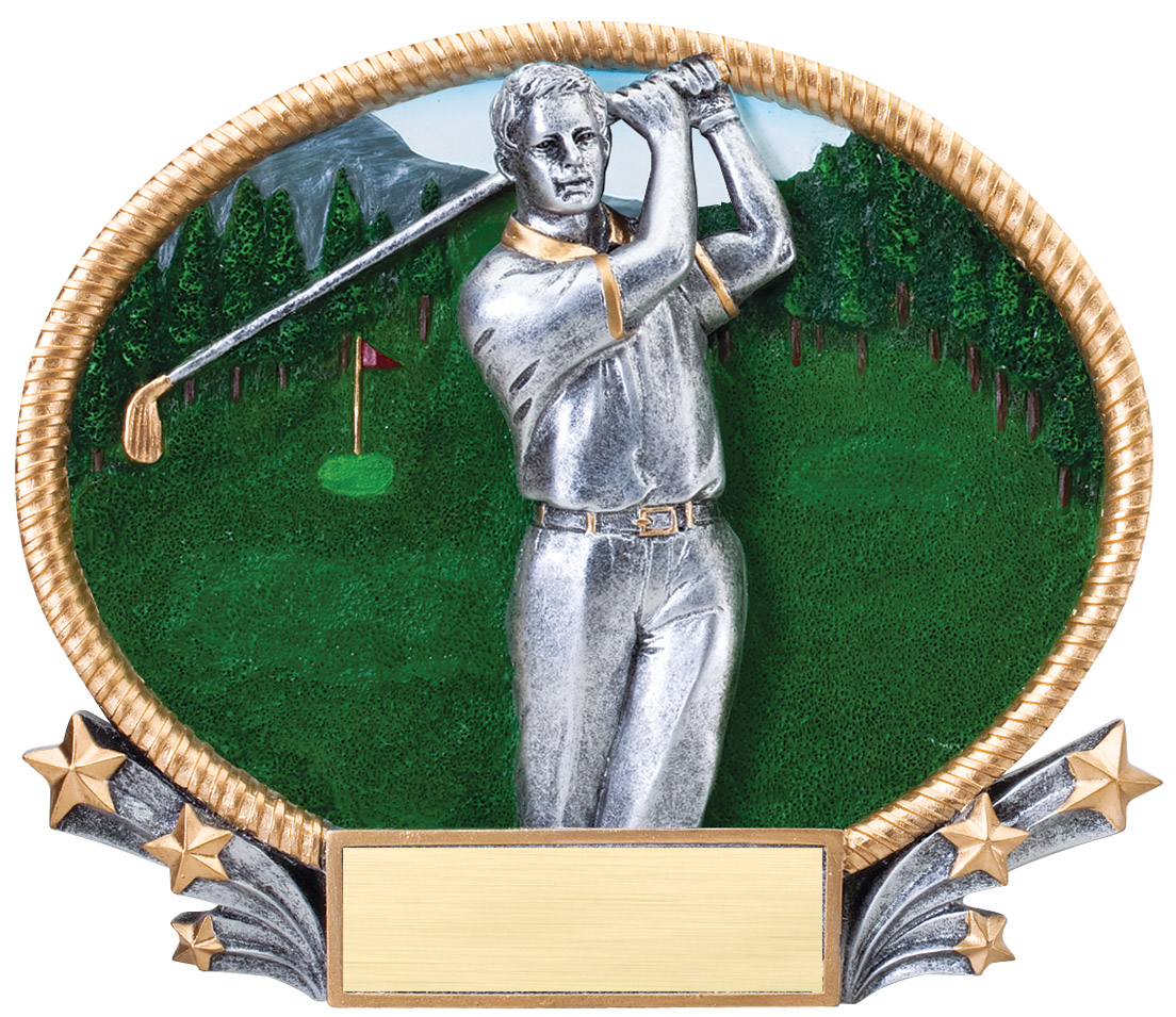 3-D Oval Golf Male