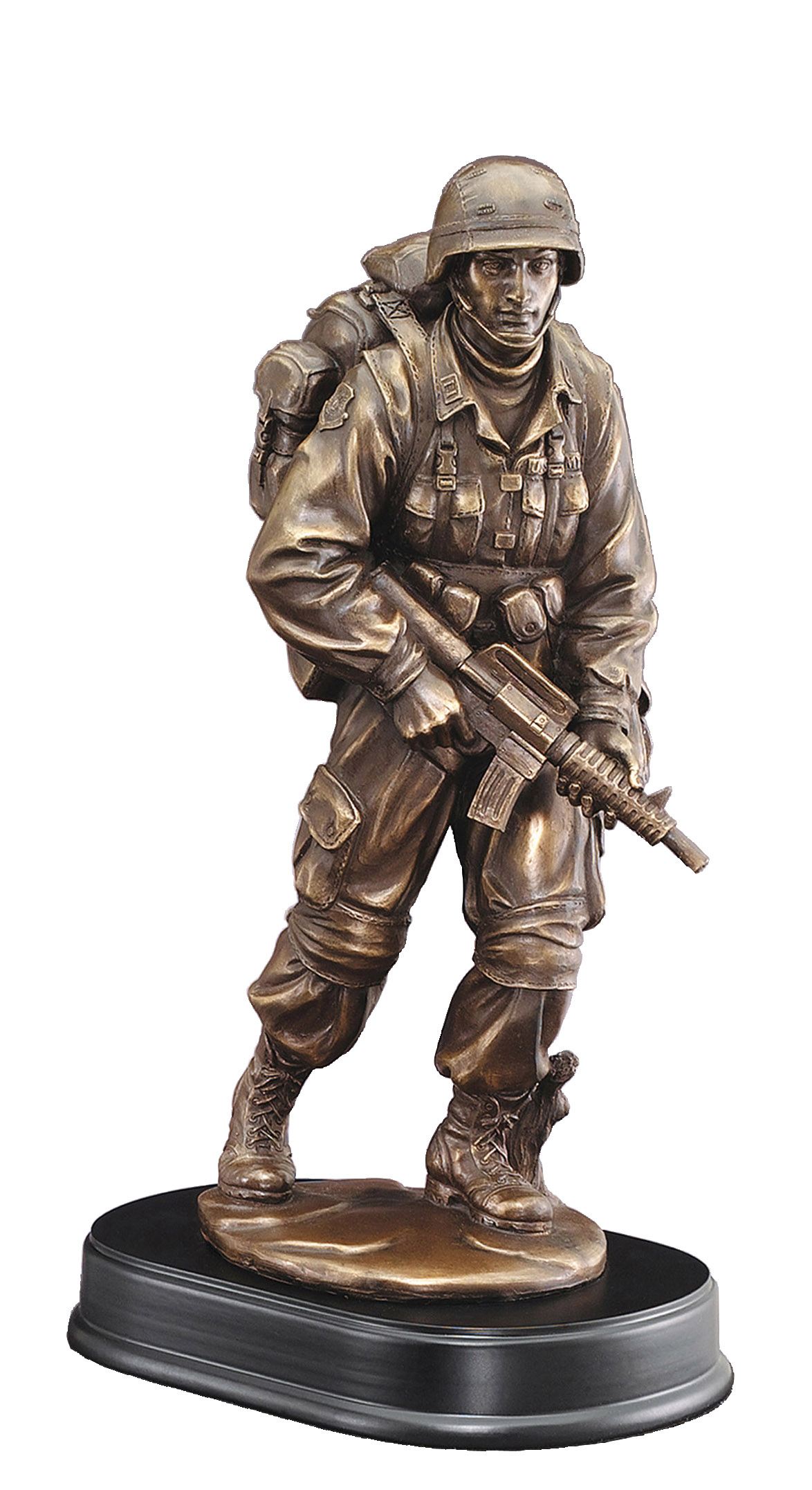 Soldier Standing Patrol With Rifle