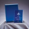 Blue Colored Beveled Edge Glass Plaque