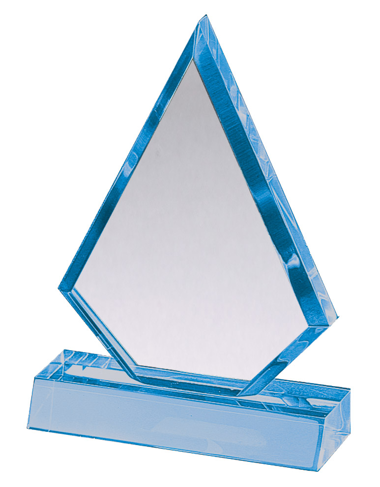 Elegant Sapphire Triangle Acrylic Award