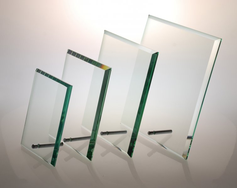 Clear Colored Beveled Edge Glass Plaque